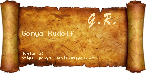 Gonya Rudolf névjegykártya